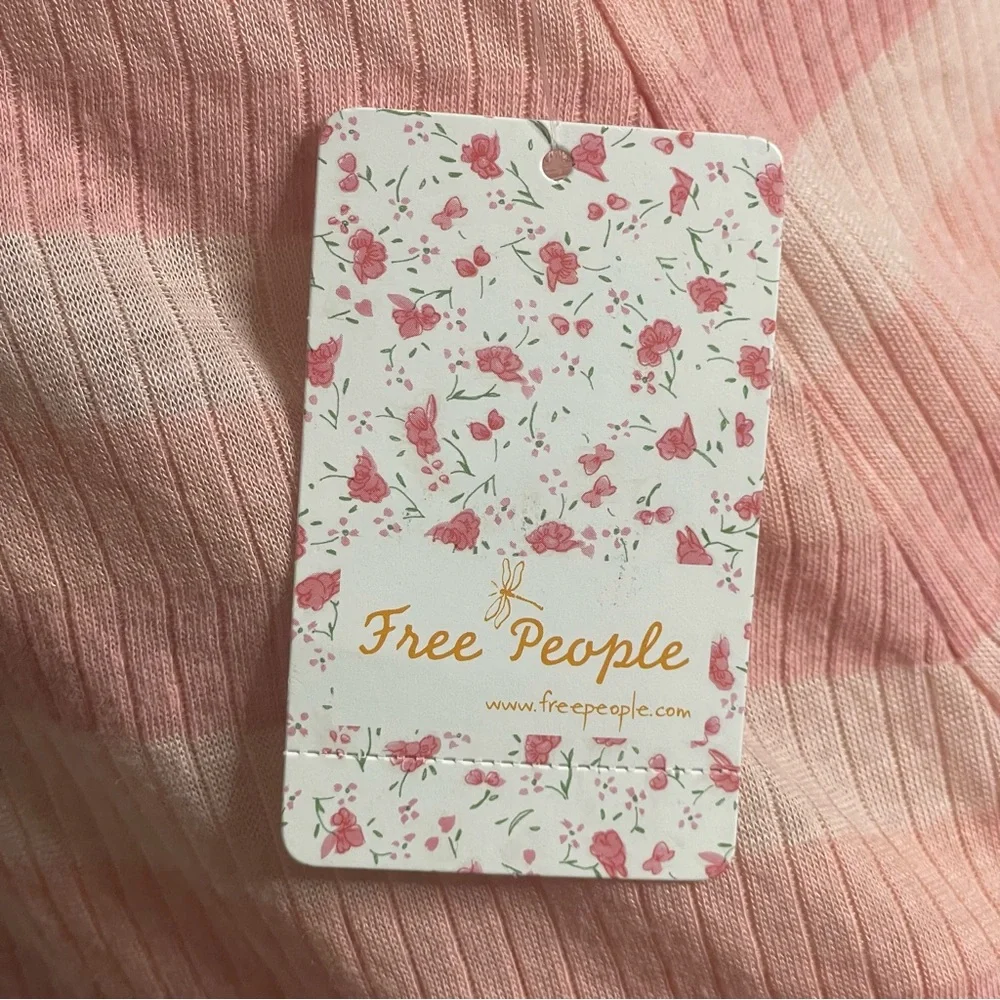 FREE PEOPLE Striped Ribbed Racerback Tunic Tank Top Mini Dress - Picture 7 of 8